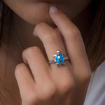 Turtle Blue Opal Ring ~Sterling Silver 925~ SMR074 - Maresia Jewelry