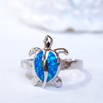 Turtle Blue Opal Ring ~Sterling Silver 925~ SMR074 - Maresia Jewelry