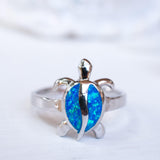 Turtle Blue Opal Ring ~Sterling Silver 925~ SMR074 - Maresia Jewelry