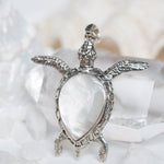 Turtle Large Pendant ~ Mother of Pearl or Coral ~ Sterling Silver 925 ~SMP027 - Maresia Jewelry