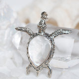 Turtle Large Pendant ~ Mother of Pearl or Coral ~ Sterling Silver 925 ~SMP027 - Maresia Jewelry