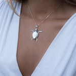 Turtle Large Pendant ~ Mother of Pearl or Coral ~ Sterling Silver 925 ~SMP027 - Maresia Jewelry