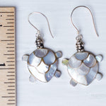 Turtle Mother of Pearl Earrings ~ Sterling Silver 925 ~ SME070 - Maresia Jewelry