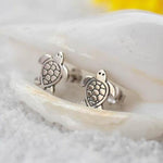 Turtle Stud Earrings ~ Sterling Silver 925 ~ SME042 - Maresia Jewelry