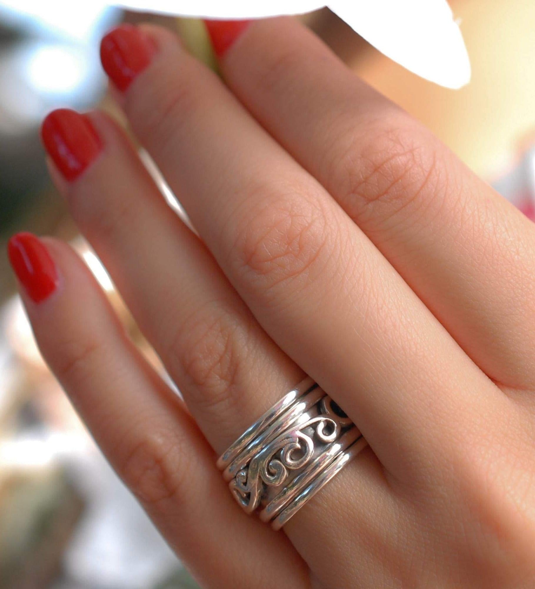 Unisex Spinner Ring ~Sterling Silver 925 ~MS003 - Maresia Jewelry