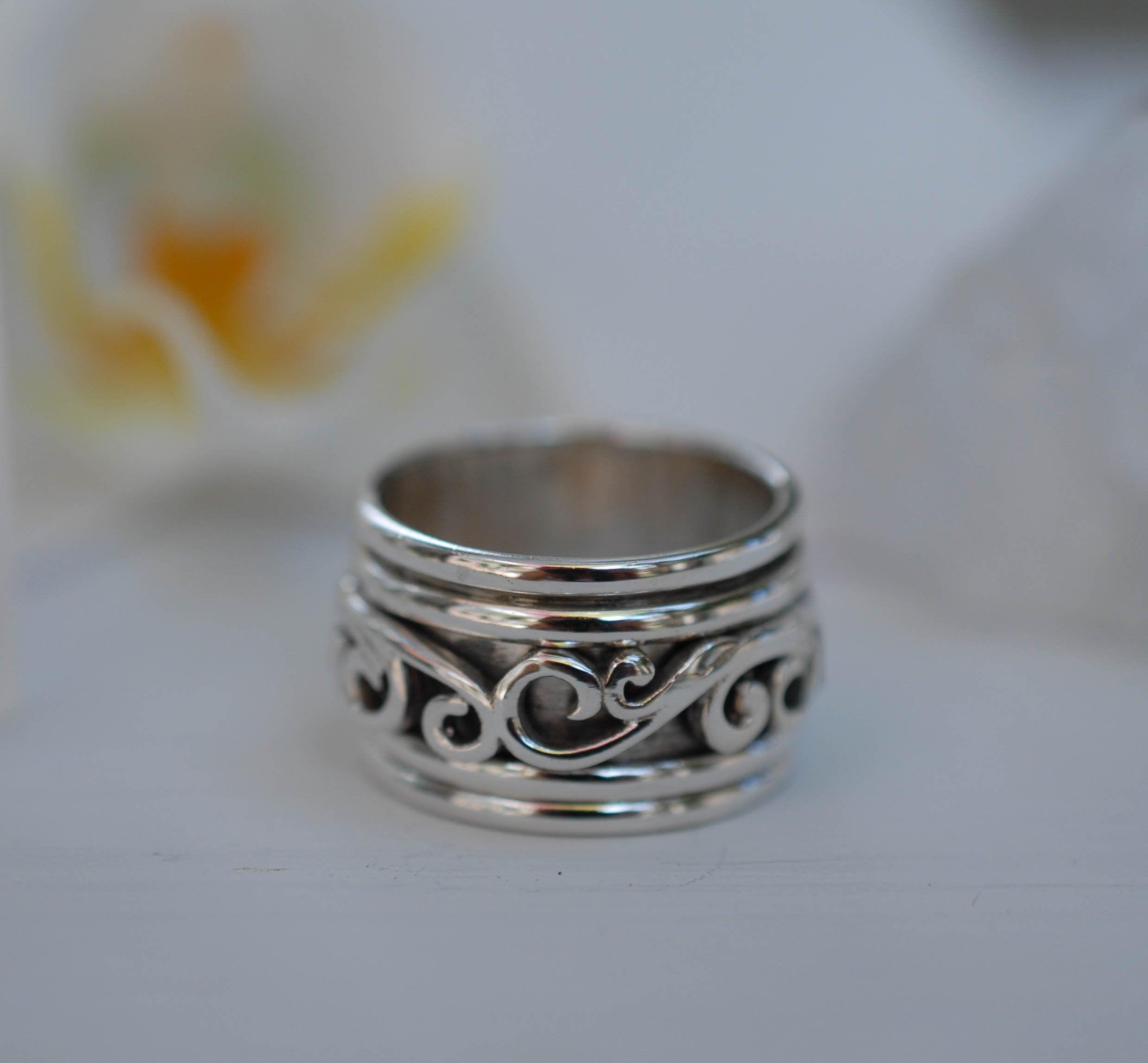 Unisex Spinner Ring ~Sterling Silver 925 ~MS003 - Maresia Jewelry