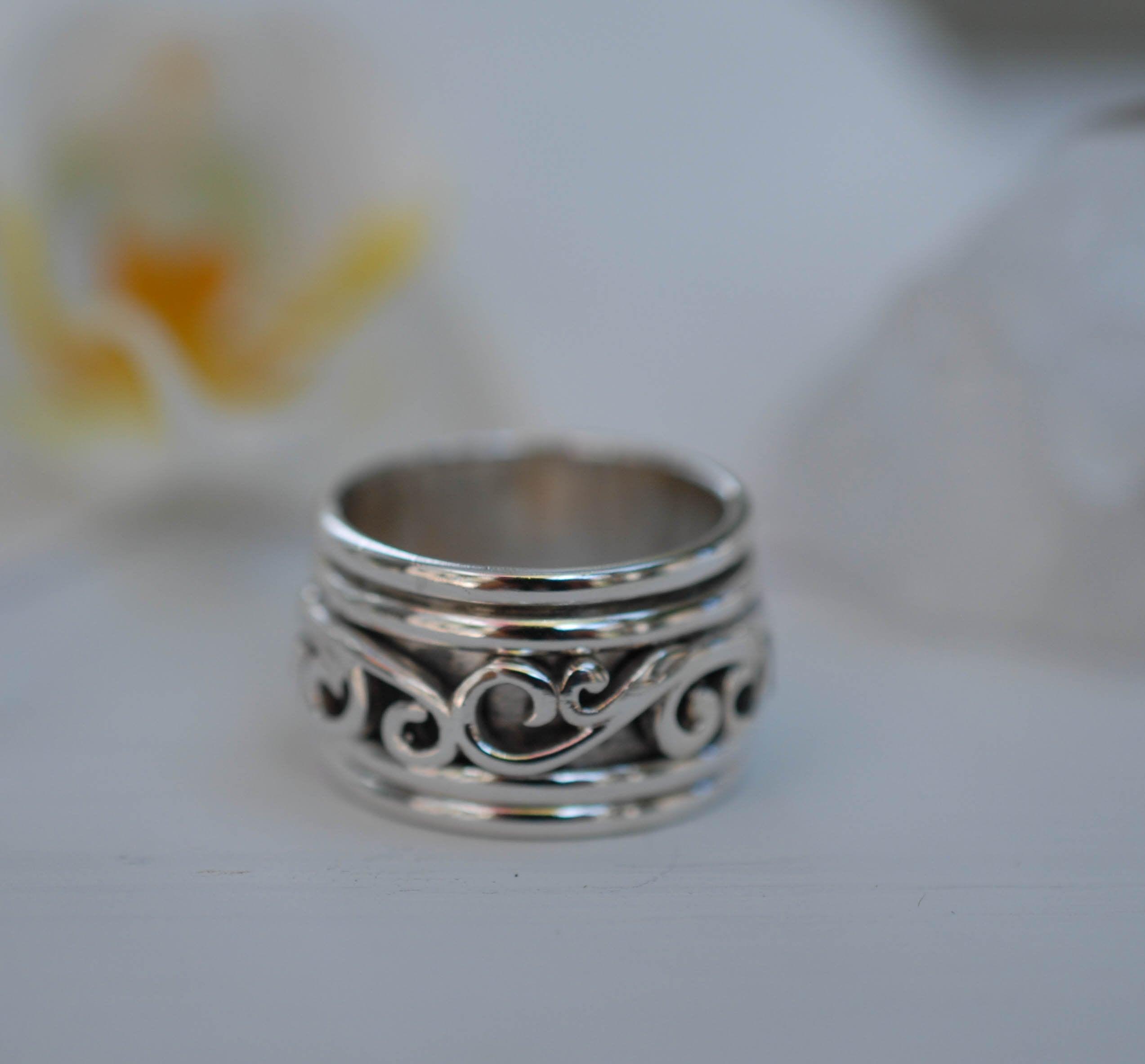 Unisex Spinner Ring ~Sterling Silver 925 ~MS003 - Maresia Jewelry