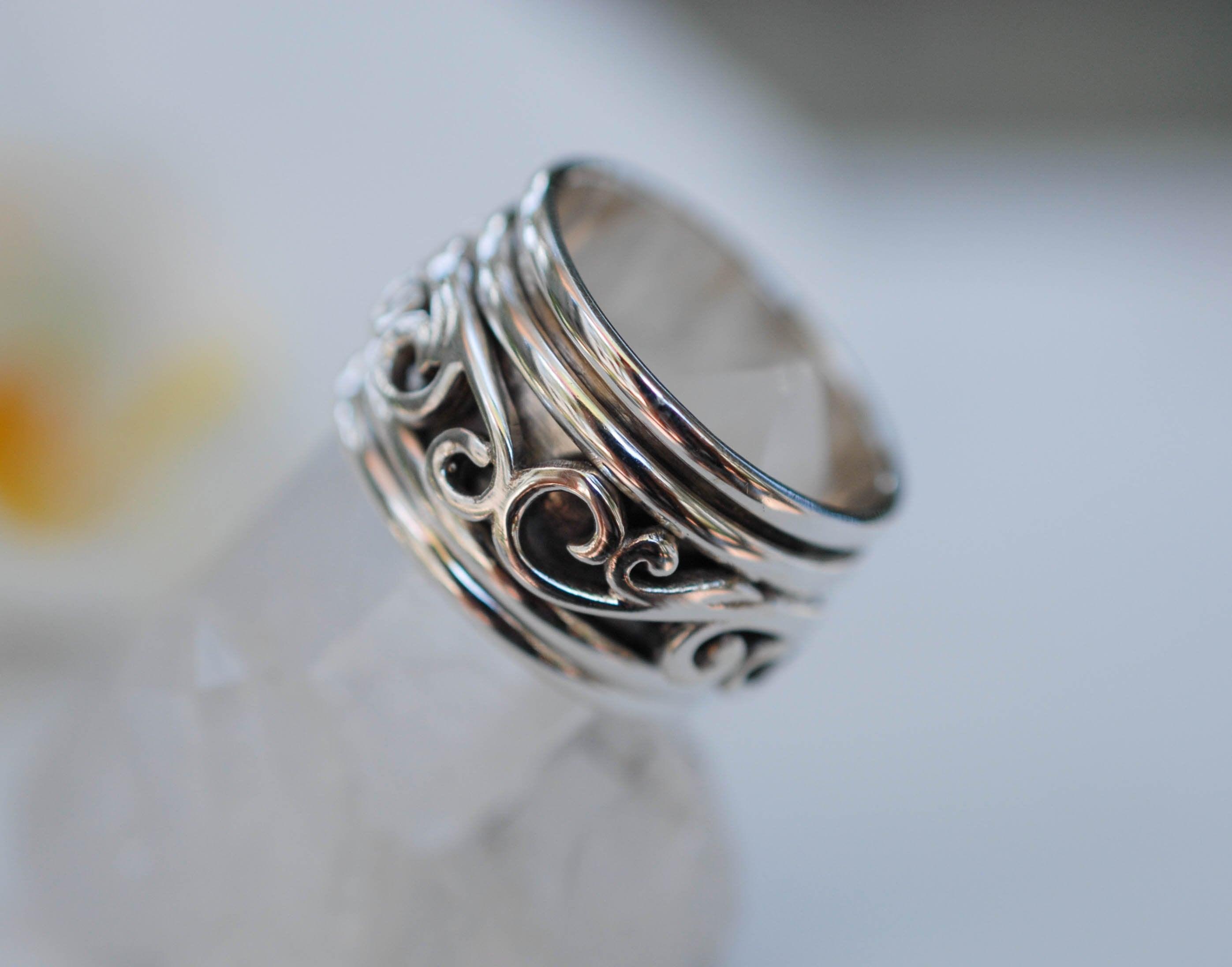 Unisex Spinner Ring ~Sterling Silver 925 ~MS003 - Maresia Jewelry