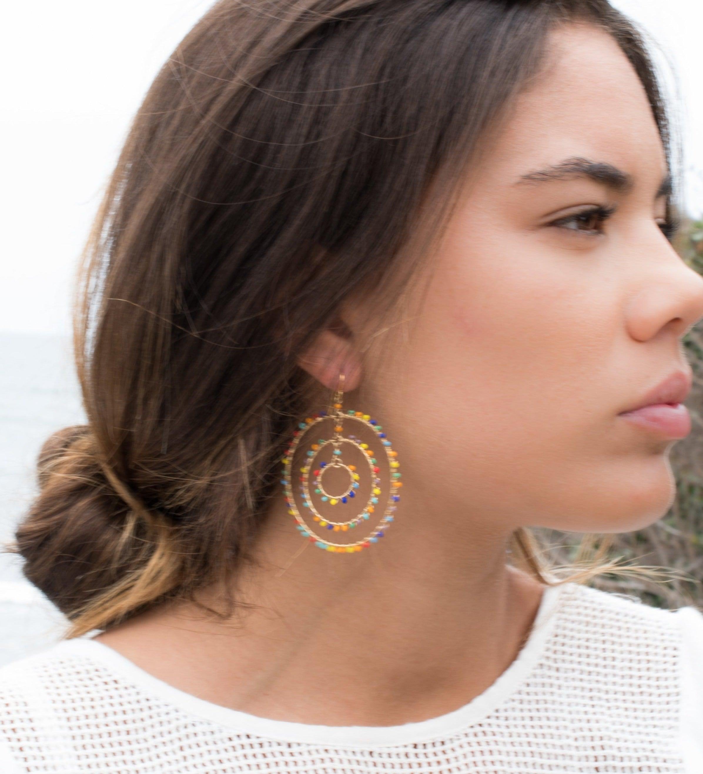 Vania Chandelier Earrings ~Gold Plated ~ SME033 - Maresia Jewelry