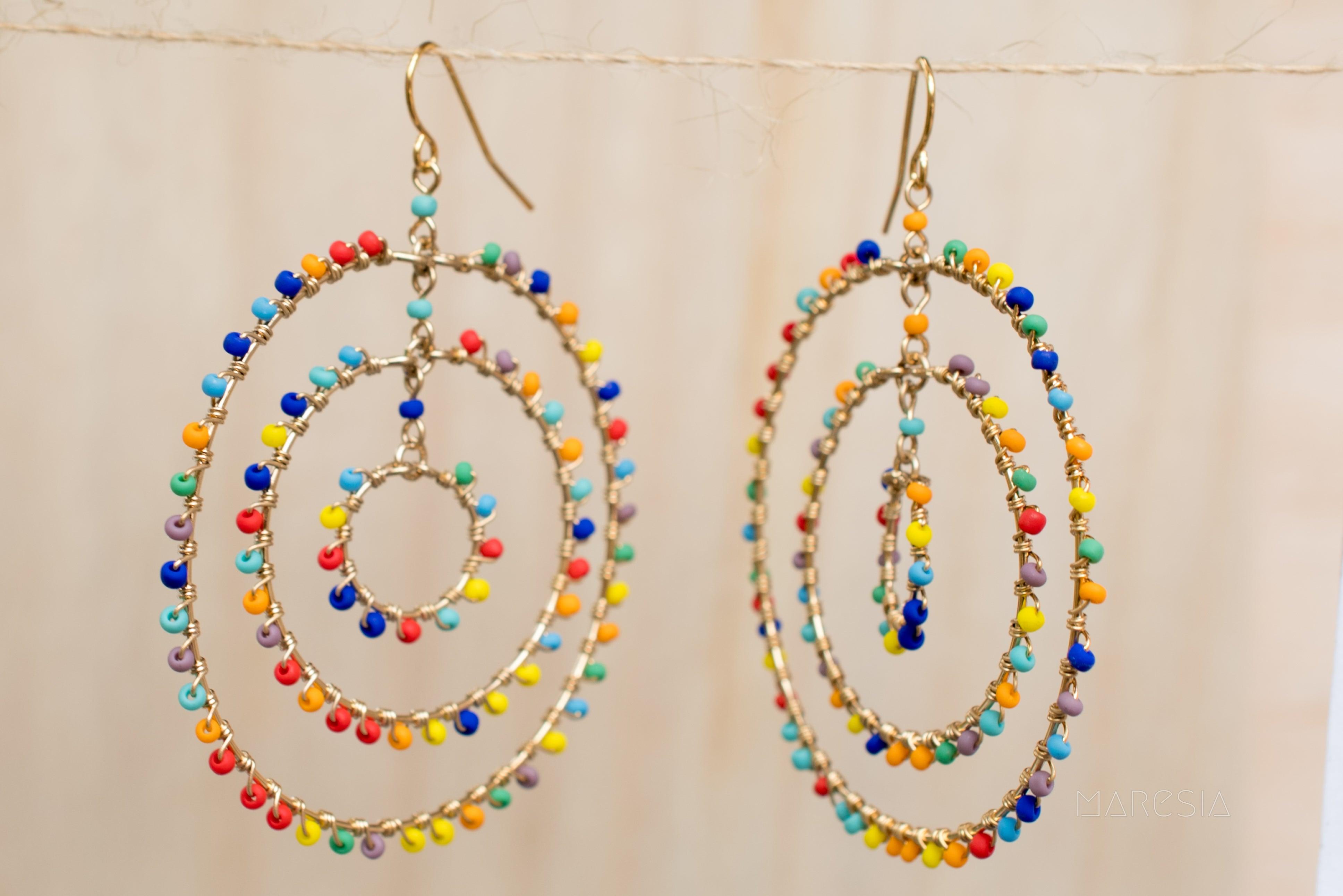 Vania Chandelier Earrings ~Gold Plated ~ SME033 - Maresia Jewelry
