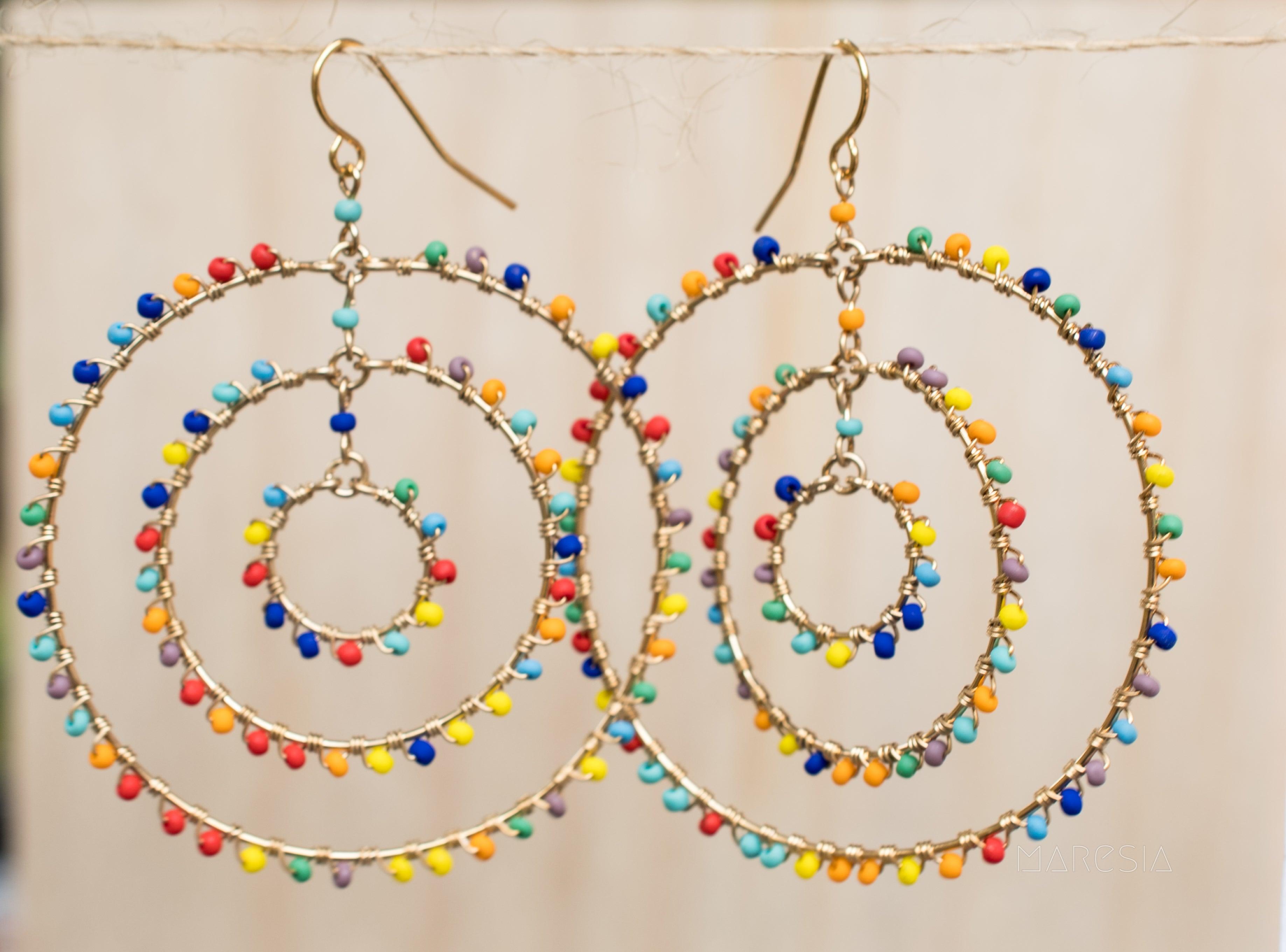Vania Chandelier Earrings ~Gold Plated ~ SME033 - Maresia Jewelry