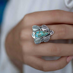 Turquoise Ring ~ Sterling Silver 925 ~ Handmade ~ Gemstone ~ Statement~ December Birthstone Boho * MR282