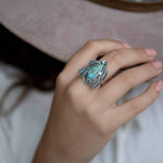 Turquoise Ring ~ Sterling Silver 925 ~ Handmade ~ Gemstone ~ Statement~ December Birthstone Boho * MR282