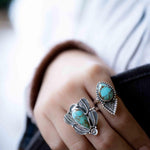 Turquoise Ring ~ Sterling Silver 925 ~ Handmade ~ Gemstone ~ Statement~ December Birthstone Boho * MR282