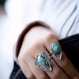 Turquoise Ring ~ Sterling Silver 925 ~ Handmade ~ Gemstone ~ Statement~ December Birthstone Boho * MR282