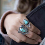 Turquoise Ring ~ Sterling Silver 925 ~ Handmade ~ Gemstone ~ Statement~ December Birthstone Boho * MR282