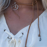 Wave Leather Choker ~ Sterling Silver 925 - Maresia Jewelry