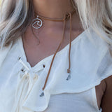 Wave Leather Choker ~ Sterling Silver 925 - Maresia Jewelry