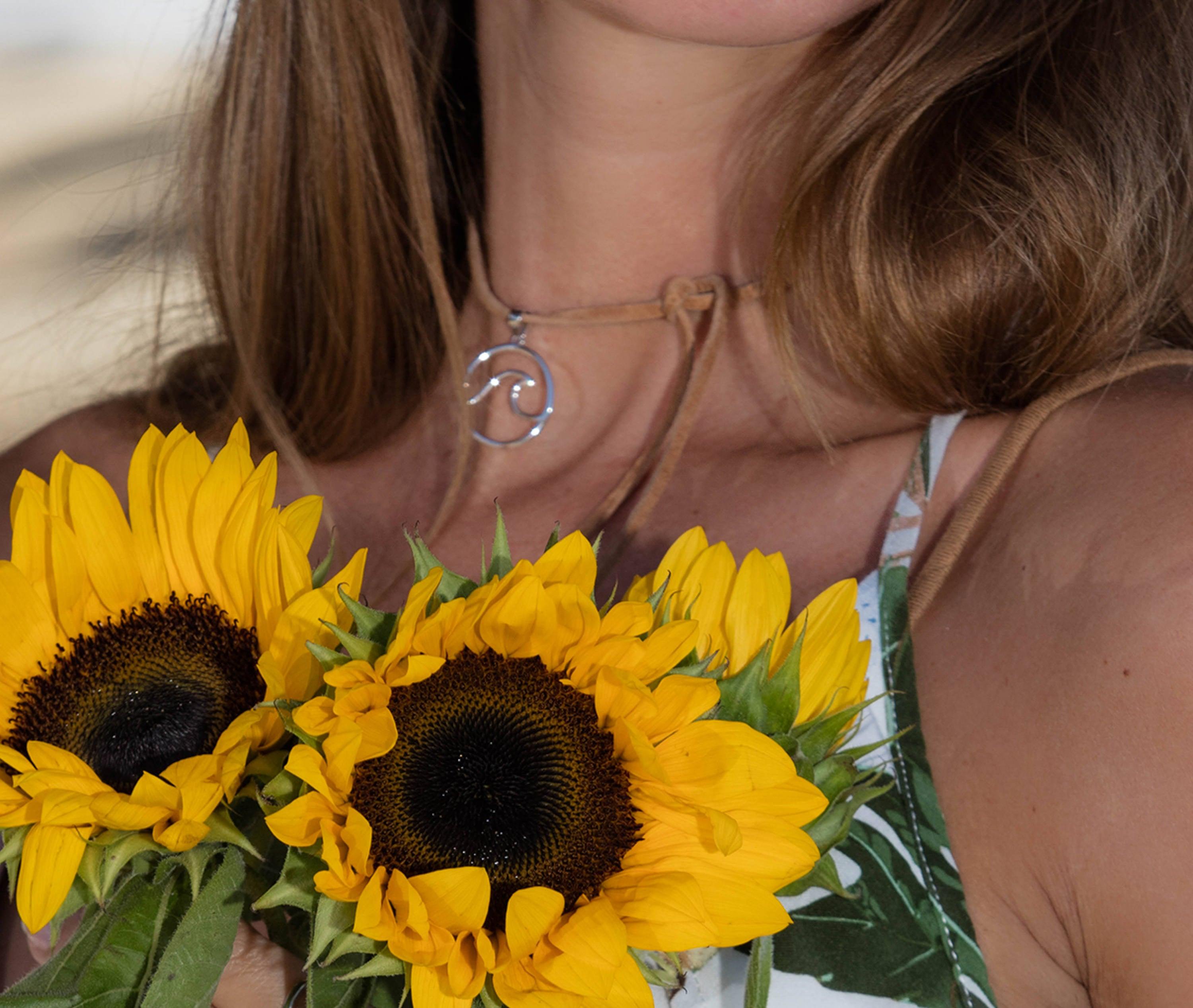 Wave Leather Choker ~ Sterling Silver 925 - Maresia Jewelry