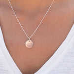 Wave Hand Stamped Disk Pendant ~ Sterling Silver - Maresia Jewelry