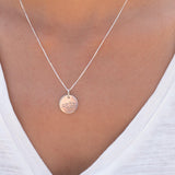 Wave Hand Stamped Disk Pendant ~ Sterling Silver - Maresia Jewelry