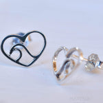 Wave heart Stud Earrings ~ Sterling silver 925 ~ SME077 - Maresia Jewelry