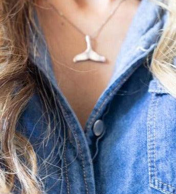 Whale tail Pendant ~ Sterling Silver 925 ~ SMP059 - Maresia Jewelry