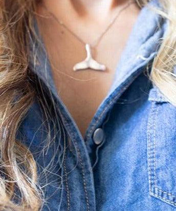 Whale tail Pendant ~ Sterling Silver 925 ~ SMP059 - Maresia Jewelry
