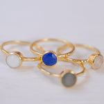 White Agate Ring  ~ Gold Plated ~  MR068 - Maresia Jewelry