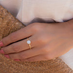 White Agate Ring  ~ Gold Plated ~  MR068 - Maresia Jewelry