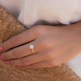 White Agate Ring  ~ Gold Plated ~  MR068 - Maresia Jewelry