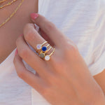 White Agate Ring  ~ Gold Plated ~  MR068 - Maresia Jewelry