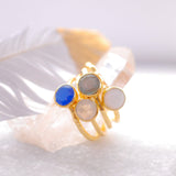 White Agate Ring  ~ Gold Plated ~  MR068 - Maresia Jewelry