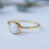 White Agate Ring  ~ Gold Plated ~  MR068 - Maresia Jewelry