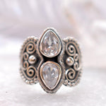 White Topaz Ring ~ Sterling Silver 925 ~MR091 - Maresia Jewelry