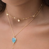 Y necklace Blue Chalcedony Cross ~ Gold Filled ~MN019 - Maresia Jewelry