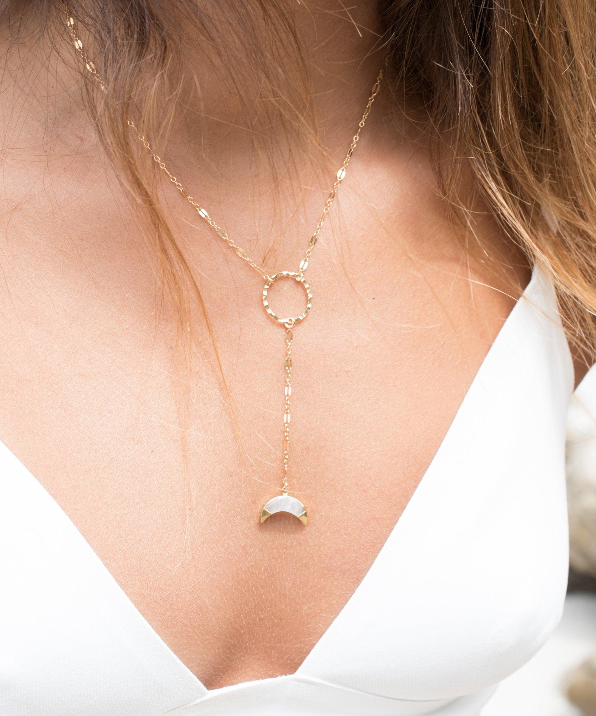 Y necklace Moonstone ~ Gold Filled ~ MN018 - Maresia Jewelry